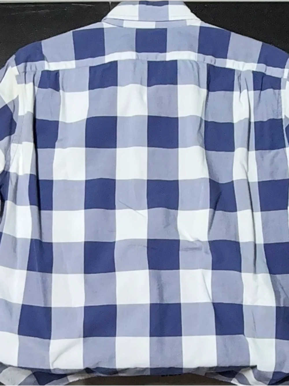 J. Crew Men’s Navy and White Large Check Button-Down Shirt